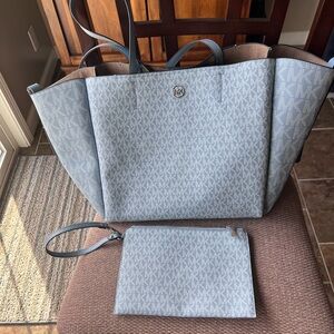 Michael Kors Light Blue Tote with Pouch